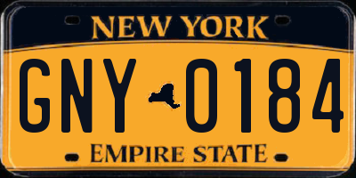 NY license plate GNY0184