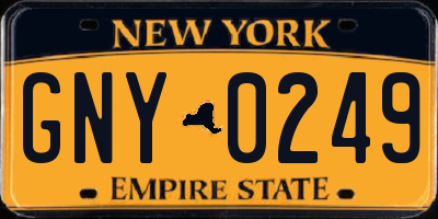 NY license plate GNY0249
