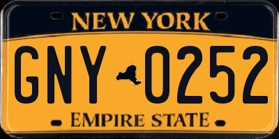 NY license plate GNY0252