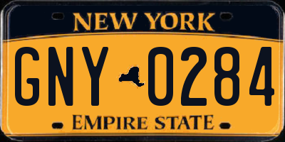 NY license plate GNY0284