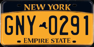 NY license plate GNY0291