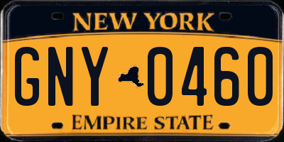 NY license plate GNY0460