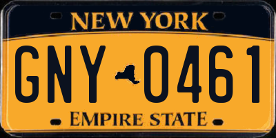 NY license plate GNY0461