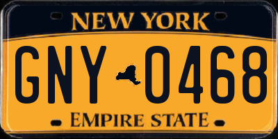 NY license plate GNY0468