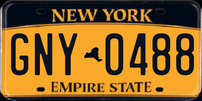 NY license plate GNY0488