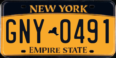 NY license plate GNY0491