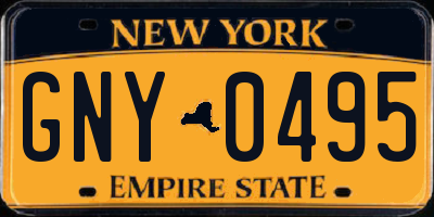 NY license plate GNY0495
