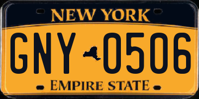 NY license plate GNY0506