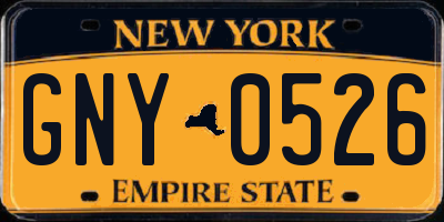 NY license plate GNY0526