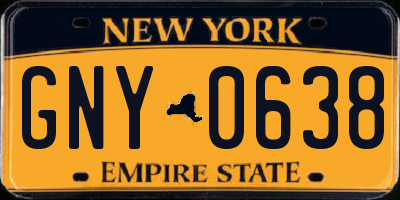 NY license plate GNY0638