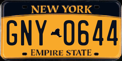 NY license plate GNY0644