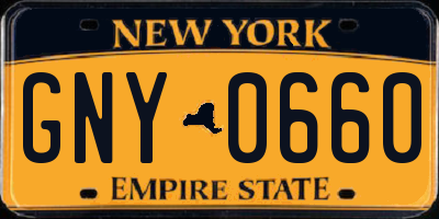 NY license plate GNY0660