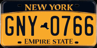 NY license plate GNY0766