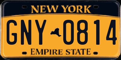 NY license plate GNY0814