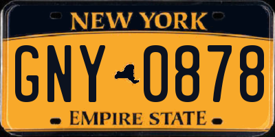 NY license plate GNY0878