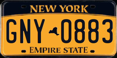 NY license plate GNY0883