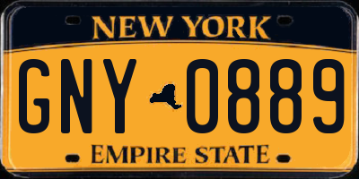 NY license plate GNY0889