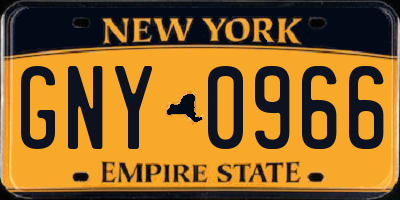 NY license plate GNY0966