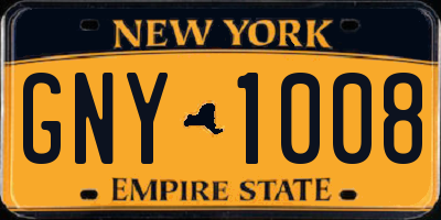 NY license plate GNY1008