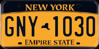 NY license plate GNY1030