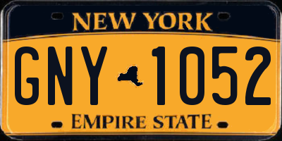 NY license plate GNY1052