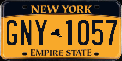 NY license plate GNY1057