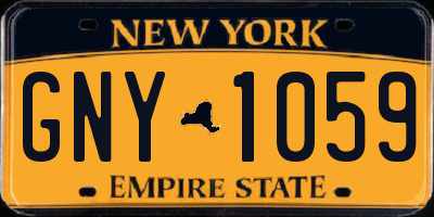 NY license plate GNY1059