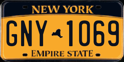 NY license plate GNY1069