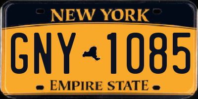NY license plate GNY1085