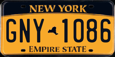 NY license plate GNY1086
