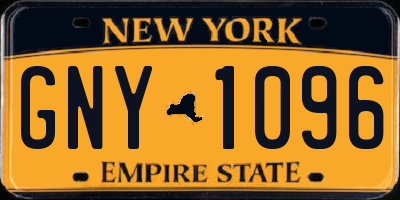 NY license plate GNY1096