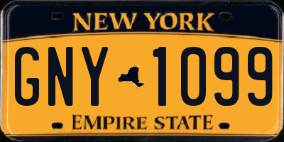 NY license plate GNY1099