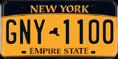 NY license plate GNY1100