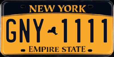 NY license plate GNY1111