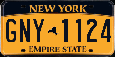 NY license plate GNY1124