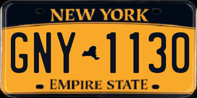 NY license plate GNY1130