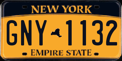 NY license plate GNY1132