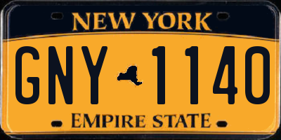 NY license plate GNY1140