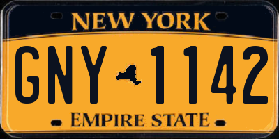 NY license plate GNY1142