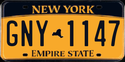 NY license plate GNY1147