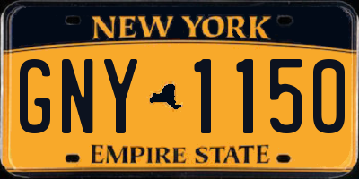 NY license plate GNY1150