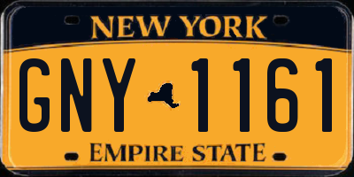 NY license plate GNY1161