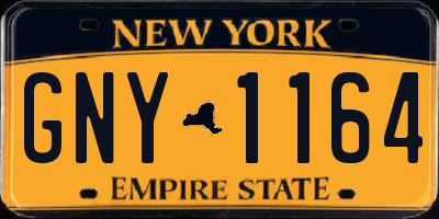 NY license plate GNY1164