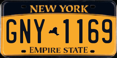 NY license plate GNY1169