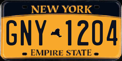 NY license plate GNY1204
