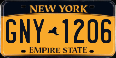 NY license plate GNY1206