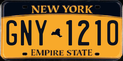 NY license plate GNY1210