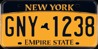 NY license plate GNY1238