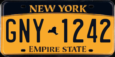 NY license plate GNY1242