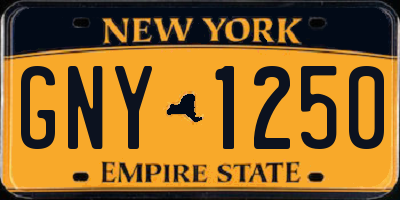 NY license plate GNY1250